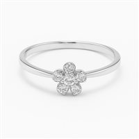 Anello da donna in oro bianco 18 kt con zirconi a forma di fiore – 2.50 g – Misura 13 – Idee Preziose dal 1987 - IP.AK18B/29